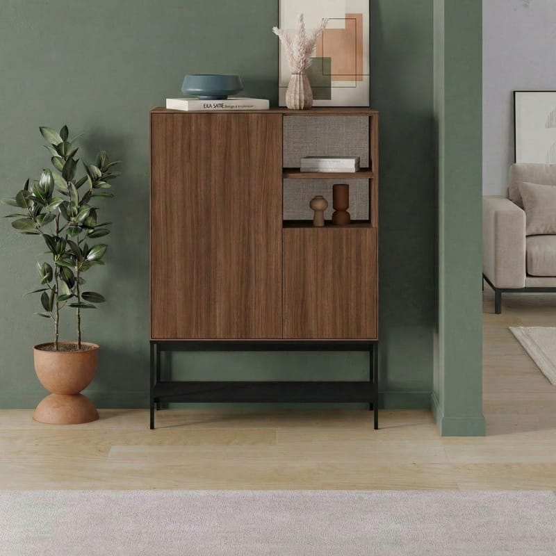 Kenvor Sideboard 90x125x40 cm - Milano Walnut, Wood Black, Black - Förvaring - Förvaringsmöbler - Skänkar & sideboards