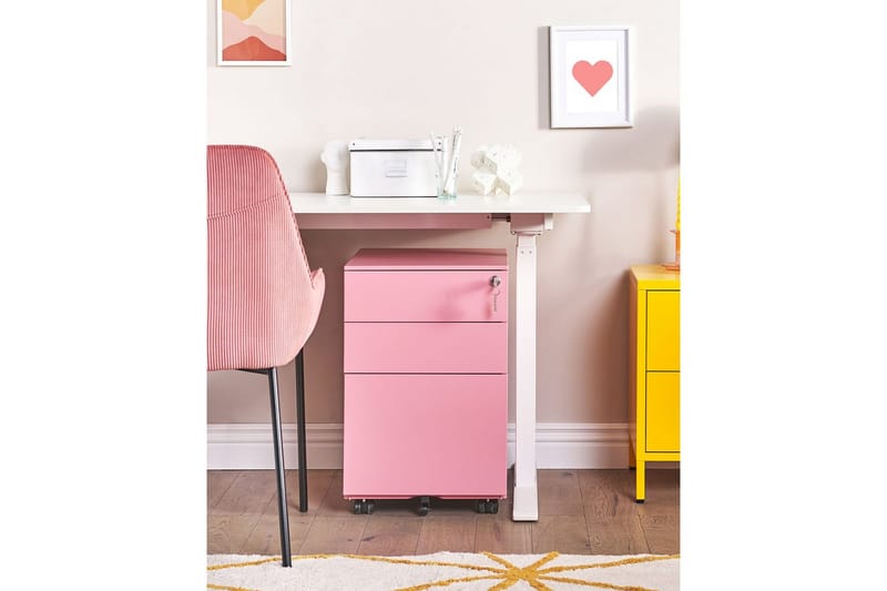 Kontorsskåp Cami Rosa - Rosa - Förvaring - Förvaringsmöbler - Byrå