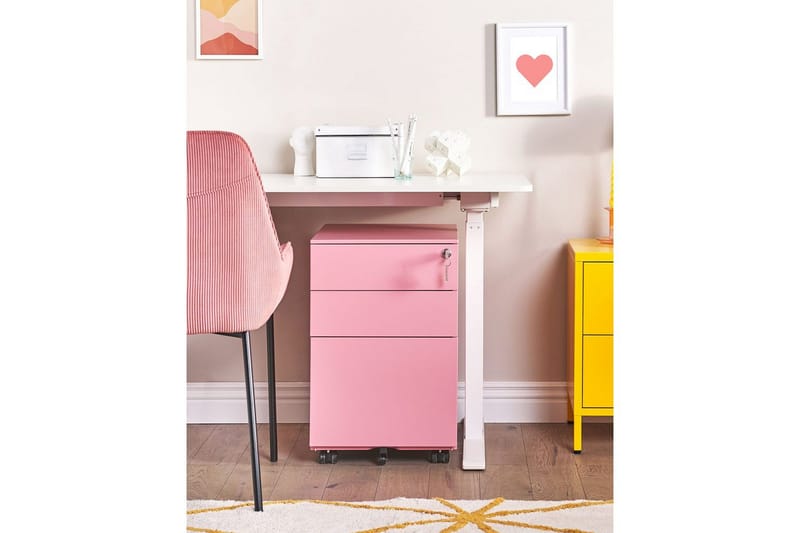 Kontorsskåp Cami Rosa - Rosa - Förvaring - Förvaringsmöbler - Byrå