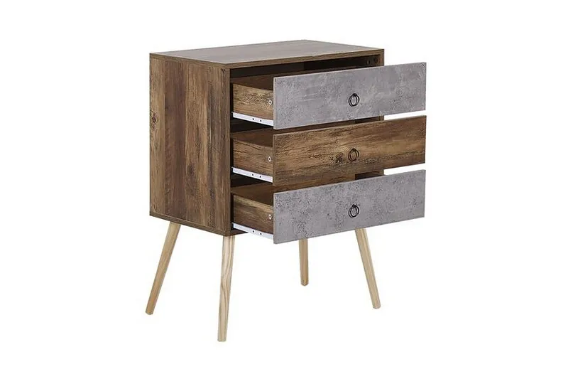 Abatley Byrå 60 cm - Mörkt Trä/Grå - Förvaring - Förvaringsmöbler - Byrå