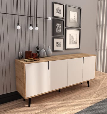 Latinara Konsolbord 180 cm - Sapphire Oak, Vit - Förvaring - Förvaringsmöbler - Skänkar & sideboards