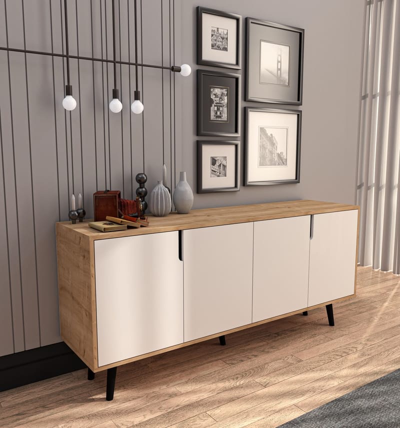 Latinara Konsolbord 180 cm - Sapphire Oak, Vit - Förvaring - Förvaringsmöbler - Skänkar & sideboards