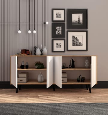 Latinara Konsolbord 180 cm - Sapphire Oak, Vit - Förvaring - Förvaringsmöbler - Skänkar & sideboards