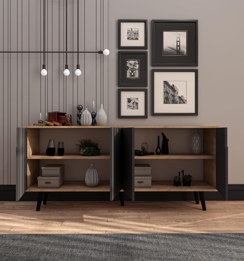 Latinara Konsolbord 180 cm - Sapphire Oak/Antracit - Förvaring - Förvaringsmöbler - Skänkar & sideboards