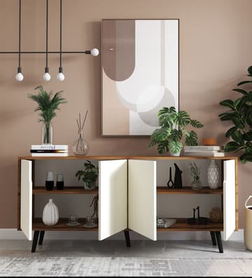 Latinara Konsolbord 180 cm - Valnöt och vit - Förvaring - F örvaringsmöbler - Skänkar & sideboards