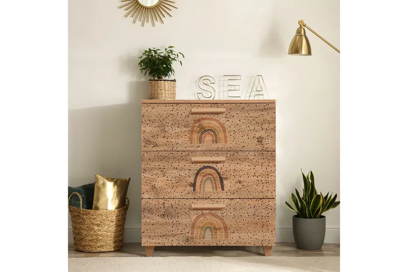 Leva Byrå 80x95 cm Brun - Hanah Home - Förvaring - Förvaringsmöbler - Byrå