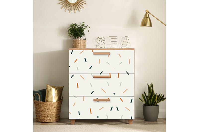 Leva Byrå 80x95 cm Brun/Vit - Hanah Home - Förvaring - Förvaringsmöbler - Byrå