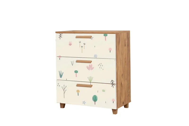 Leva Byrå 80x95 cm Brun/Vit - Hanah Home - Förvaring - Förvaringsmöbler - Byrå