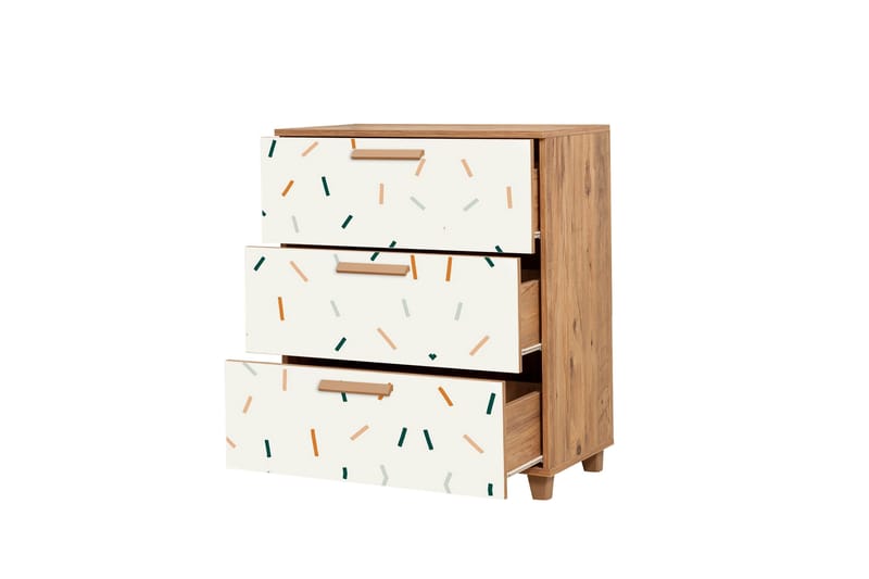 Leva Byrå 80x95 cm Brun/Vit - Hanah Home - Förvaring - Förvaringsmöbler - Byrå