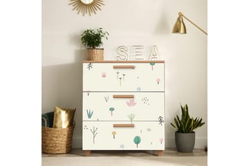Leva Byrå 80x95 cm Brun/Vit - Hanah Home - Förvaring - Förvaringsmöbler - Byrå