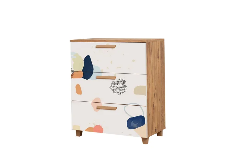 Leva Byrå 80x95 cm Brun/Vit - Hanah Home - Förvaring - Förvaringsmöbler - Byrå