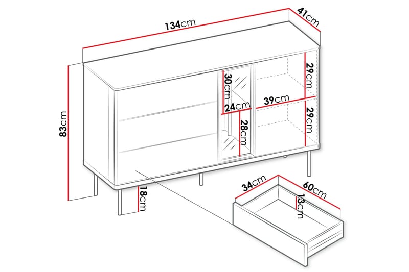 Levisa Byrå - Beige/Grå - Förvaring - Förvaringsmöbler - Byrå