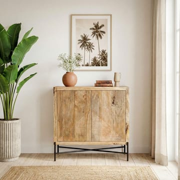 Livano Sideboard 91 cm 3D-mönster Industriell stil - varm ljusbrun och svart - Förvaring - Förvaringsmöbler - Skänkar & sideboards