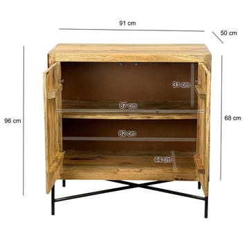 Livano Sideboard 91 cm 3D-mönster Industriell stil - varm ljusbrun och svart - Förvaring - Förvaringsmöbler - Skänkar & sideboards
