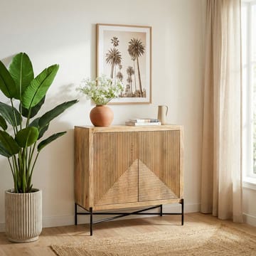 Livano Sideboard 91 cm 3D-mönster Industriell stil - varm ljusbrun och svart - Förvaring - Förvaringsmöbler - Skänkar & sideboards