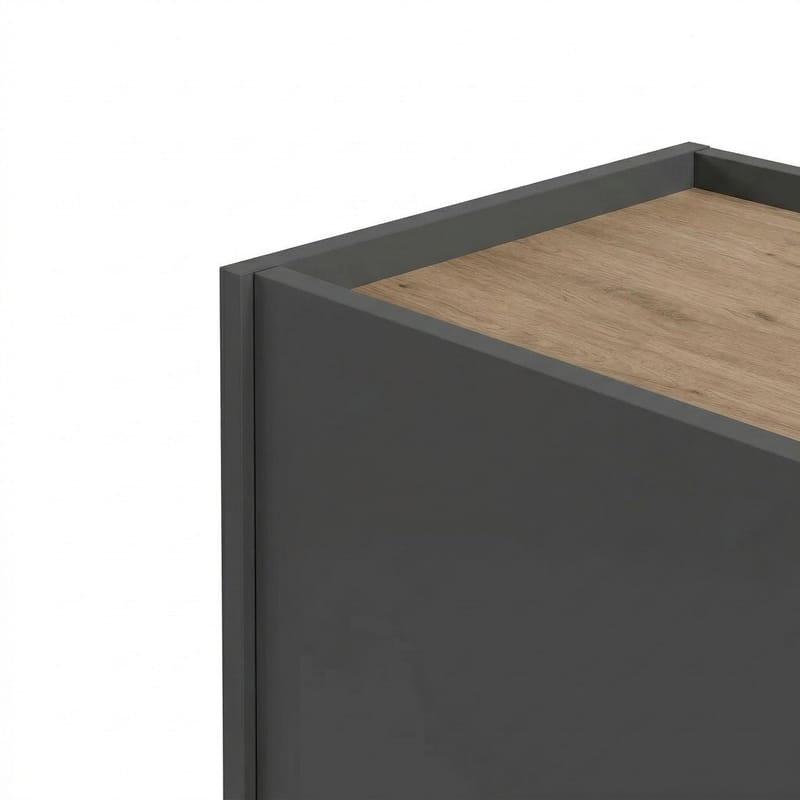 Lomar Konsol 150x82,9x40,5 cm - Antracit/Naturlig ek svart - Förvaring - Förvaringsmöbler - Skänkar & sideboards