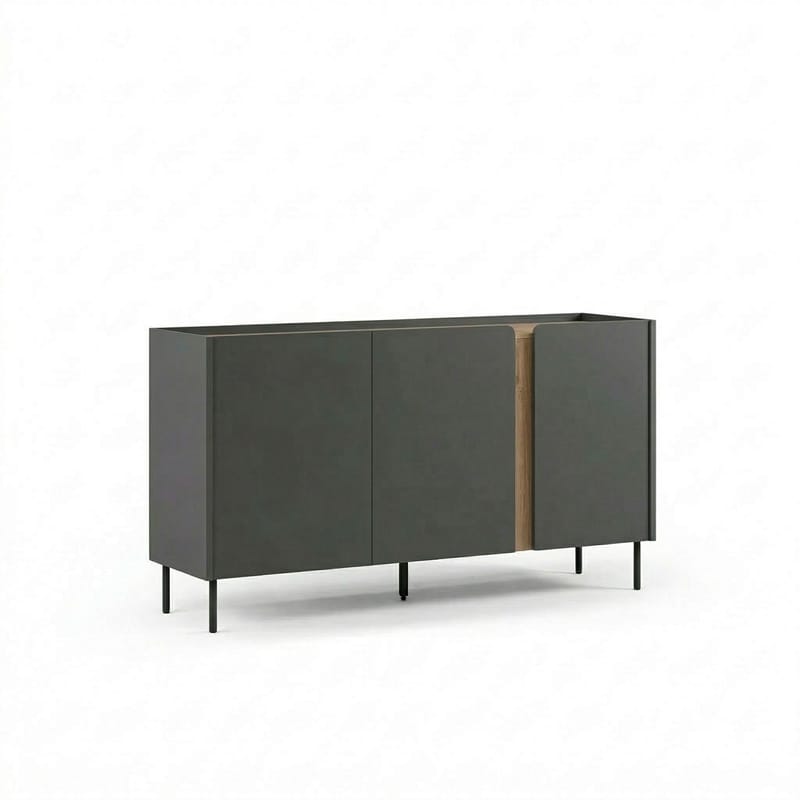Lomar Konsol 150x82,9x40,5 cm, Antracit/Naturlig ek svart