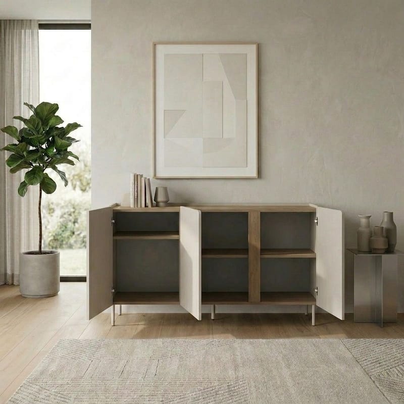 Lomar Konsol 150x82,9x40,5 cm - santsten naturlig ek - Förvaring - Förvaringsmöbler - Skänkar & sideboards