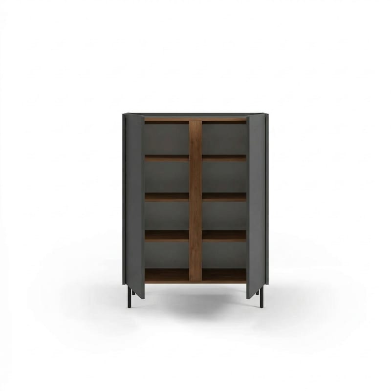 Lomar Sideboard 90x120,4x40,5 cm - Antracit/Naturlig ek/Svart - Förvaring - Förvaringsmöbler - Skänkar & sideboards