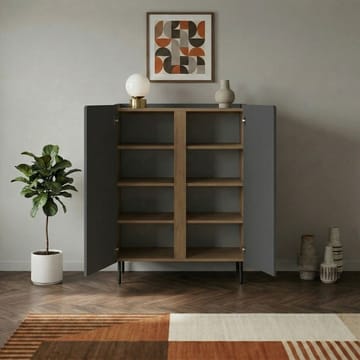 Lomar Sideboard 90x120,4x40,5 cm - Antracit/Naturlig ek/Svart - Förvaring - Förvaringsmöbler - Skänkar & sideboards