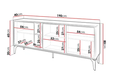 Lorvenn Skänk 190x40 cm - Brun/Svart - Förvaring - Förvaringsmöbler - Skänkar & sideboards