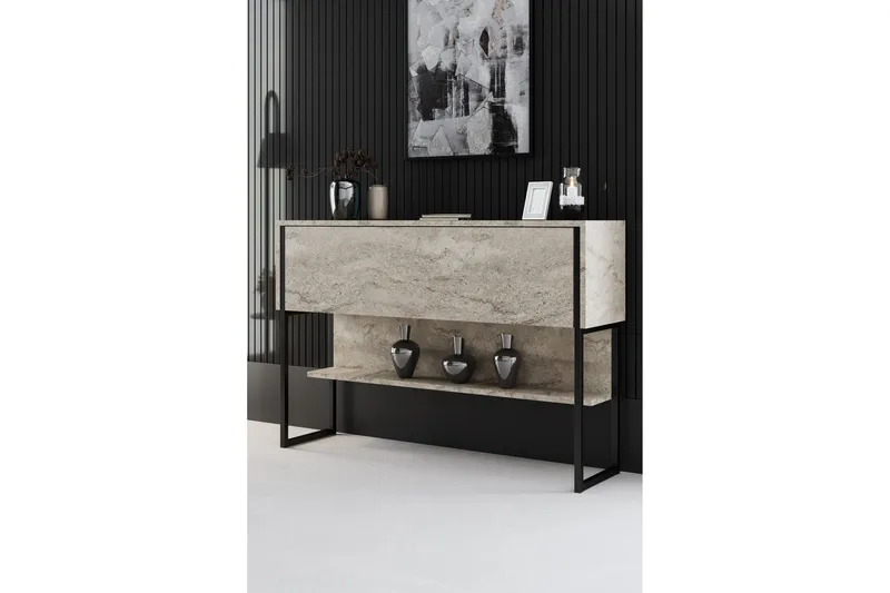 Luxe Byrå 120 cm, Beige/Svart