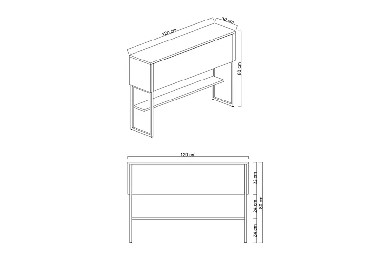 Luxe Byrå 120 cm - Svart/Valnöt - Förvaring - Förvaringsmöbler - Byrå