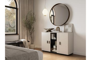 Lyrosen Skänk 120 cm i Trä med Glasdörr - Beige - Förvaring - Förvaringsmöbler - Skänkar & sideboards