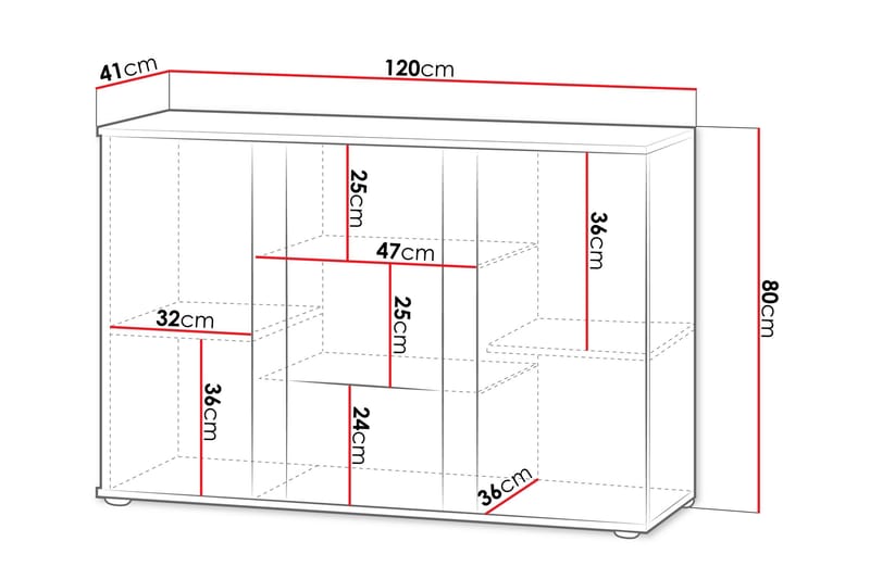 Lyrosen Skänk 120 cm i Trä med Glasdörr - Beige - Förvaring - Förvaringsmöbler - Skänkar & sideboards