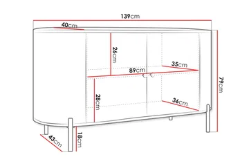 Maggio Skänk 139x43 cm - Beige - Förvaring - Förvaringsmöbler - Skänkar & sideboards