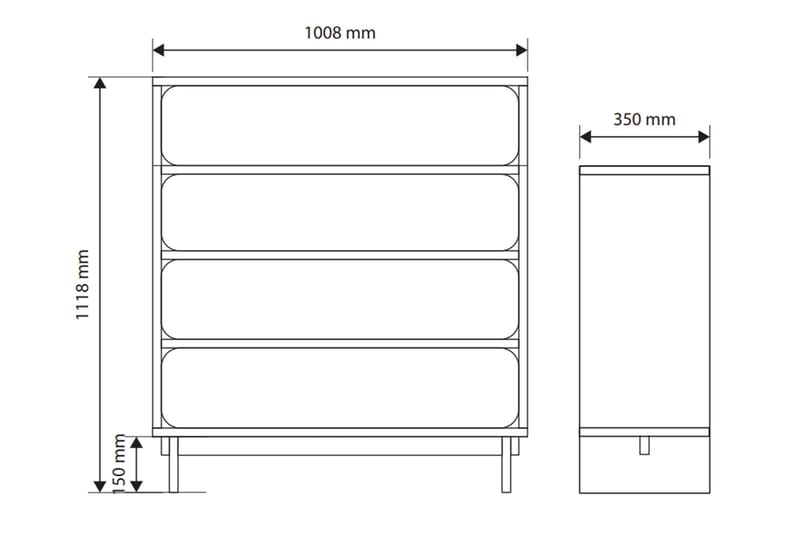 Marinport Byrå 101 cm - Beige - Förvaring - Förvaringsmöbler - Byrå