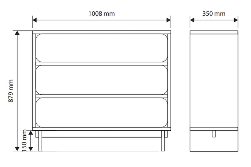 Marinport Byrå 101 cm - Beige - Förvaring - Förvaringsmöbler - Byrå