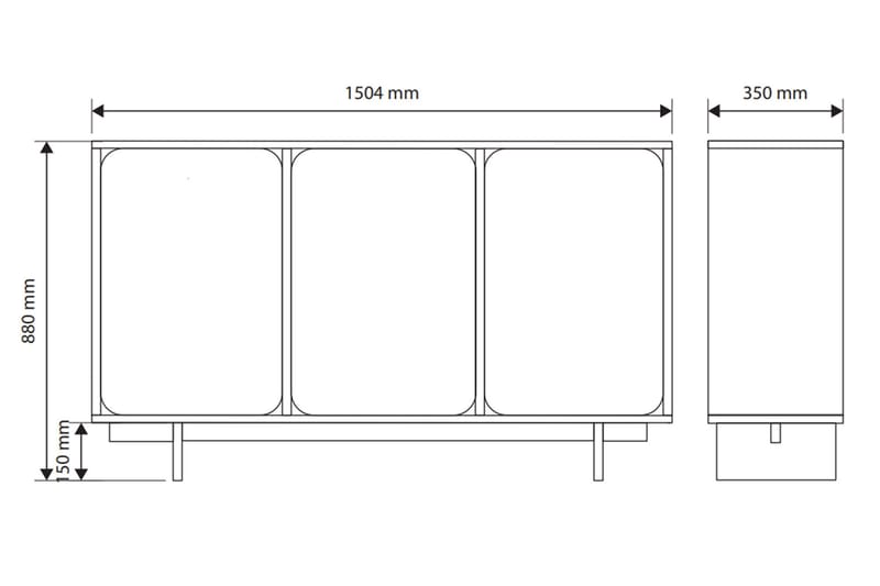 Marinport Byrå 150 cm - Beige - Förvaring - Förvaringsmöbler - Byrå