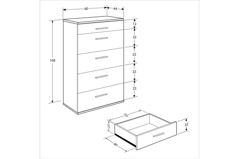 Matul Byrå 60 cm - Rödfärgat trä - Förvaring - Förvaringsmöbler - Byrå