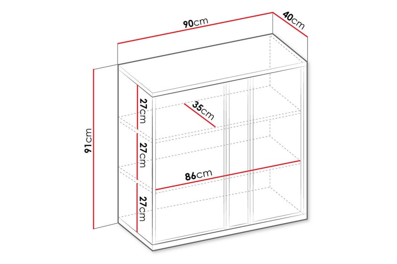 Metropolitan Highboard - Brun/Vit/Ljusgrå/Svart - Förvaring - Förvaringsmöbler - Byrå