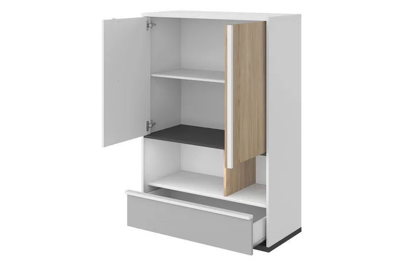 Metropolitan Highboard - Brun/Vit/Ljusgrå/Svart - Förvaring - Förvaringsmöbler - Byrå