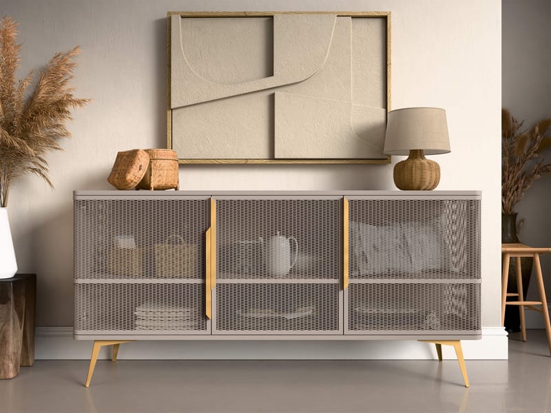 Mireva Skänk 180 cm - beige, guld - Förvaring - Förvaringsmöbler - Skänkar & sideboards