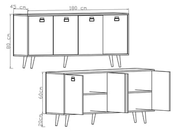Mivora Konsolbord 180 cm - Sapphire Oak - Förvaring - Förvaringsmöbler - Skänkar & sideboards