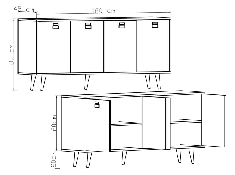 Mivora Konsolbord 180 cm - Sapphire Oak - Förvaring - Förvaringsmöbler - Skänkar & sideboards