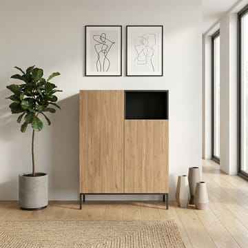 Morlen Sideboard 90x120x41,8 cm - Natural Oak, Wood Black, Sandstone - Förvaring - Förvaringsmöbler - Skänkar & sideboards