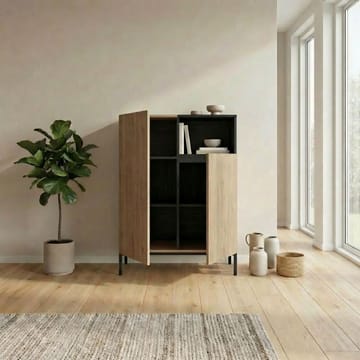 Morlen Sideboard 90x120x41,8 cm - Natural Oak, Wood Black, Sandstone - Förvaring - Förvaringsmöbler - Skänkar & sideboards