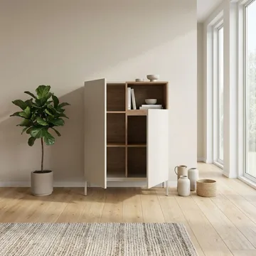 Morlen Sideboard 90x120x41,8 cm - Santstone och naturlig ek - Förvaring - Förvaringsmöbler - Skänkar & sideboards