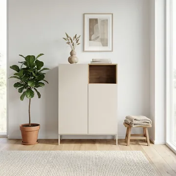 Morlen Sideboard 90x120x41,8 cm - Santstone och naturlig ek - Förvaring - Förvaringsmöbler - Skänkar & sideboards