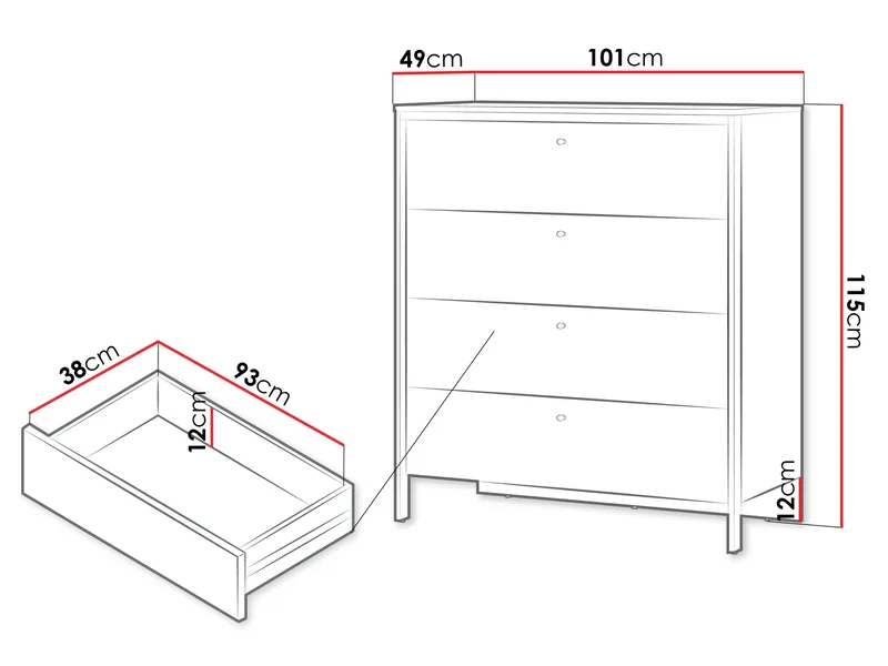 Navron Byrå 101 cm - Beige - Förvaring - Förvaringsmöbler - Byrå