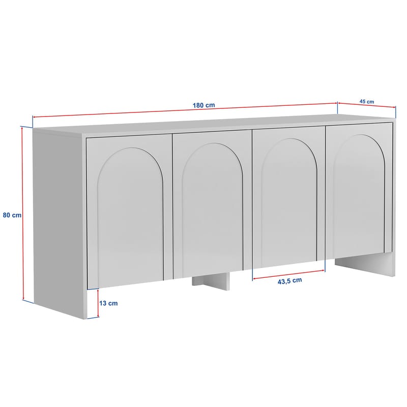 Nelora Konsolbord 180 cm - Vit - Förvaring - Förvaringsmöbler - Skänkar & sideboards