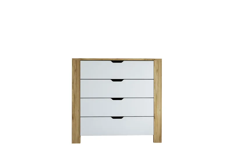 Nordhs Byrå 90 cm, Ljusbrun/Vit