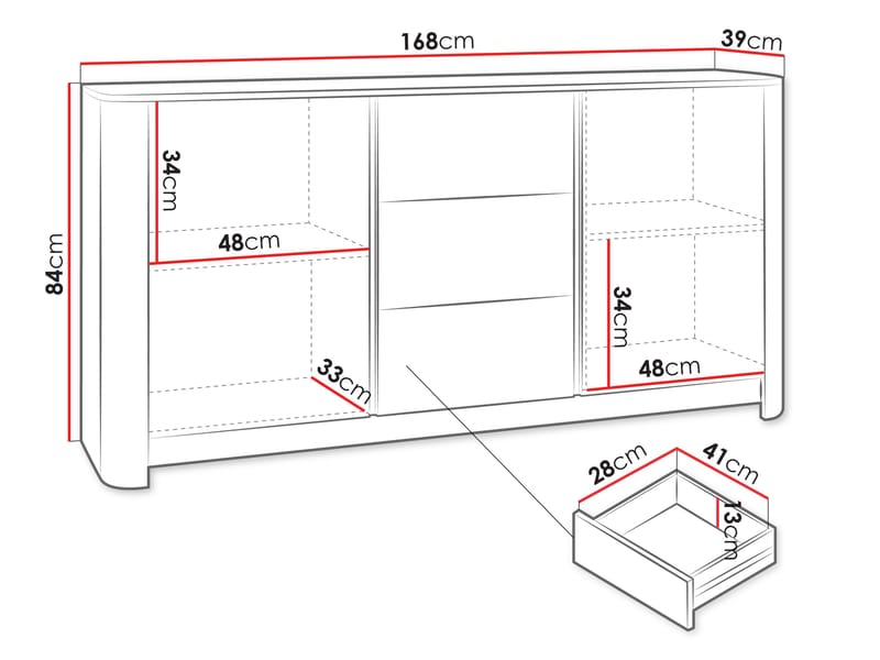 Norrhassel Skänk 168 cm - brun - Förvaring - Förvaringsmöbler - Skänkar & sideboards