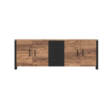 Olin Skänk med 4 Dörrar och 3 Lådor 220 cm i Trä med Furuutseende - Mellanbrun - Förvaring - Förvaringsmöbler - Skänkar & sideboards