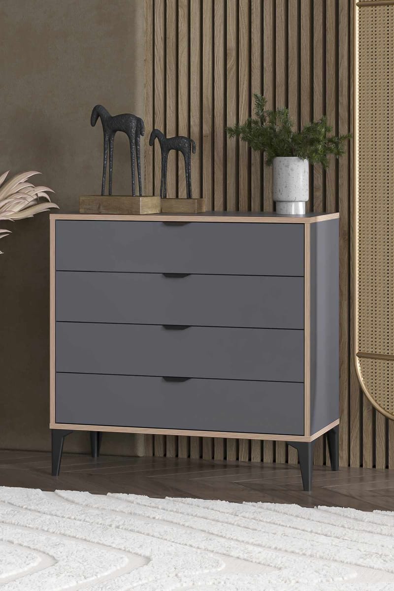 Olyros Byrå 90 cm - Antracit - Förvaring - Förvaringsmöbler - Byrå