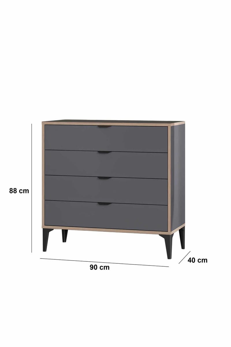 Olyros Byrå 90 cm - Antracit - Förvaring - Förvaringsmöbler - Byrå